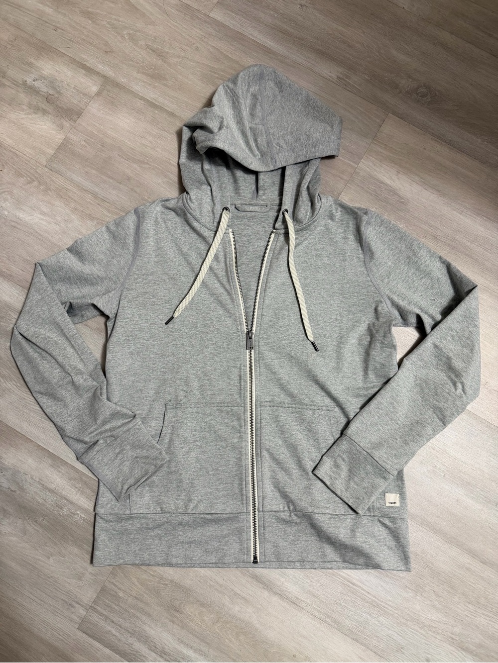 Vuori Halo Light Gray Zip-Up Hoodie Jacket - Women